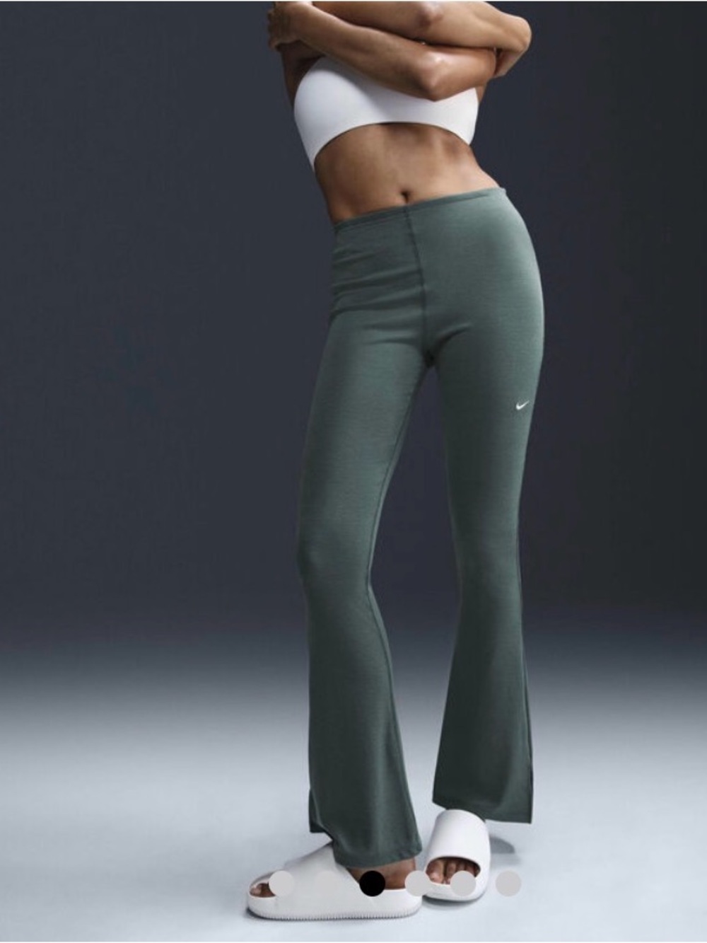 NWT Nike Sportswear Chill Knit Women's Tight Mini-Rib Flared Leggings Large
